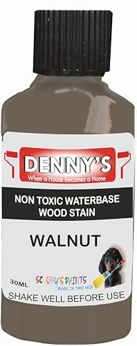 Wood Stain Water Based | 12 Colours | Interior Furniture Stain | Light & Dark Stains | Eco-Friendly & Non-Toxic Wood Dye Paint | Easy Application | Quick Dry & Low Odour (Walnut 30ml Tester)