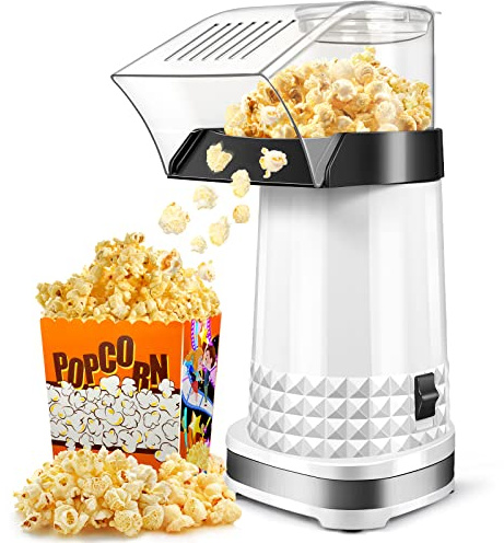 Hot Air Popper Popcorn Maker, 1200W Popcorn Machine, 4.5-Quart Air Popper for Family Movie Nights, Popcorn Popper, Fast 2-Min Popcorn Maker Machine, Popcorn Popper