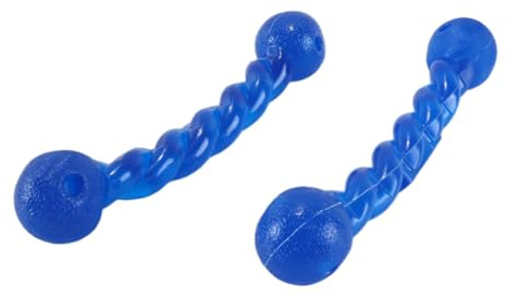 Gutol Pack de 2 palos para lanzar a perros, ideales para la dentición. Hueso masticable de goma en espiral, resistente y divertido para perros pequeños, medianos y grandes.