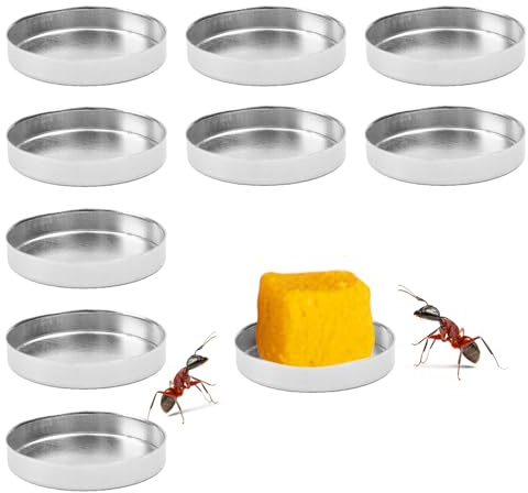 10 Pcs Ant Feeder Micro Food and Water Bowl Ant Farm Small Water Dish for Millipede Tiny Bugs Insects