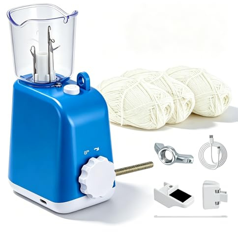 French Knitting Machine, Electric i Cord Maker Tool with 3 x Yarn(Random colors), Automatic Mill i-Cord Knitter with Variable-speed Transmission, Automatic Knitting Wool to i-Cord for Crochet Project