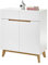 Robas Lund Garderobenkommode weiß mit Türen und Schubkasten, Absetzung Eiche Massiv, BxHxT 85x101x40 cm