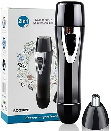 Rasoio elettrico 2 in 1, da donna, indolore, ricaricabile, impermeabile, per corpo, viso, zona bikini