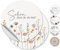 100 Aufkleber Sticker für Gastgeschenke Rund 4,5cm Vintage mit Liebe gemacht Boho Look für Hochzeiten, Geburtstag, Taufe, Konfirmation - Wildflowers