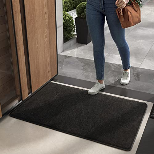 Color G Fußmatte 50 x 80 cm, Schmutzfangmatte Waschbar rutschfest, Absorbierend Fussmatte Innen Maschinenwaschbar für Eingang, Wohnzimmer, Badezimmer, Flur, Haustiere und Hunde (Schwarz-1)