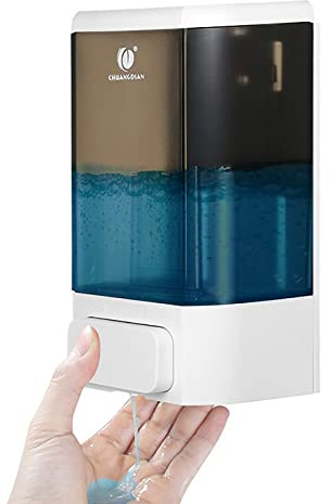 CHUANGDIAN Dispenser Sapone a Muro Manuale 1000 ml, Bianco Perla