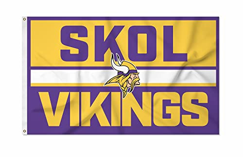 Rico Industries NFL Football Minnesota Vikings Bold 90 x 152 cm Banner Flagge einseitig – drinnen oder draußen – Heimdekoration