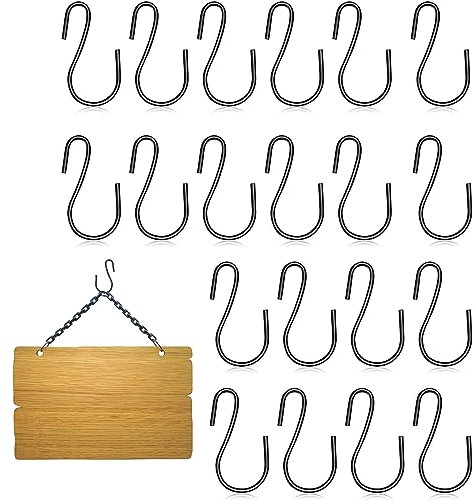 Aidi 20 Pcs S Hooks for Hanging, Small Stainless Steel S Hooks for Crafts Jewelry Hanging Pot Plants Home Kitchen, Workshop, Office, Bathroom and Bedroom