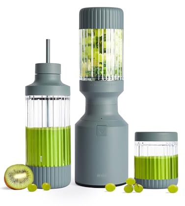 Beast Mighty 850 Plus | Premium Compact Personal Blender | Smoothies, Shakes, Dressings, Sauces | Blends Ice and Frozen Fruit | New XL Vessel | Extra Vessels, Lids and Straws | 850W (Mist)