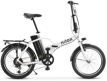Nilox J1 PRO Bicicleta Eléctrica Plegable, Autonomía 40km y Velocidad 25 km/h, Motor Trasero 250 W y Batería Litio Extraíble 8 Ah, E-bike con Pantalla LED 5 niveles