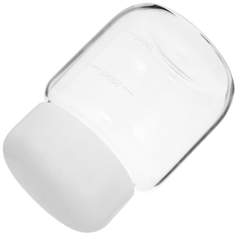 MOTHNUR Mini Clear Borosilicate Glass Water Bottle with Small Juice and Milk Container for Home Office Fitness Camping Lightweight and Comfortable Grip