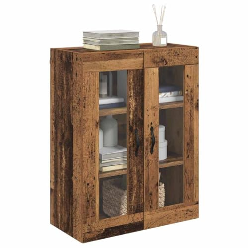 vidaXL Pensile Legno Vecchio 69,5 x 34 x 90 cm, Armadio Muro Rectangolare, Ampio Spazio, Vetrina, Maniglie Metalliche, Soluzione Smart per Il Soggiorno