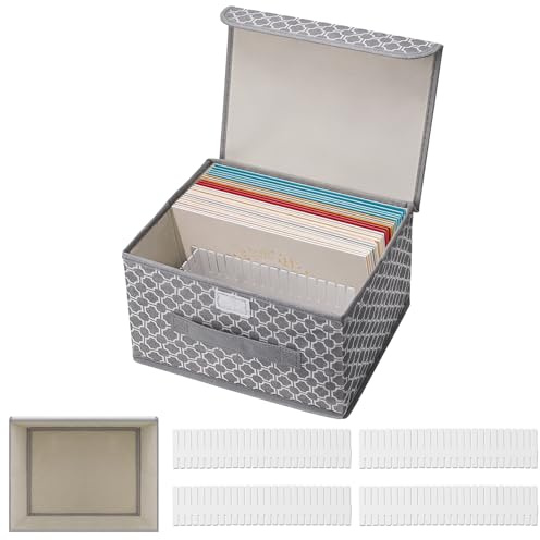Rodison Caja organizadora de tarjetas de felicitación con 4 separadores ajustables, ideal para guardar fotos, sobres y tarjetas, 1 unidad, color gris