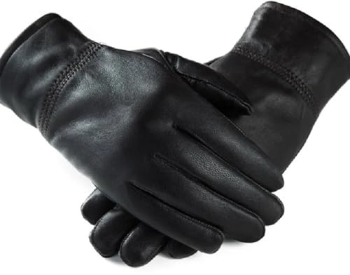 WEOKDFHA Guantes De Esquí Guantes de Cuero Invierno for Hombres, Manoplas Gruesas Felpa for Motociclismo, Guantes cálidos Genuino for Apto para Esquiar