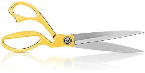 KUONIIY Schneiderschere, Extra Scharfe Stoffschere aus Edelstahl, 26 cm Textilschere f¨¹r Pr?zisen Schnitt mit Bequemem Griff, Gold