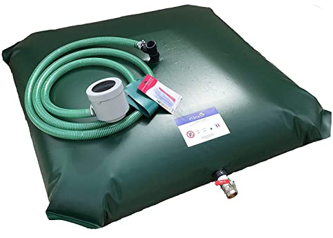 EDENEA - Kit Citerne Souple Recupération Eau de Pluie 500 litres - Arrosage Jardinage Bricolage
