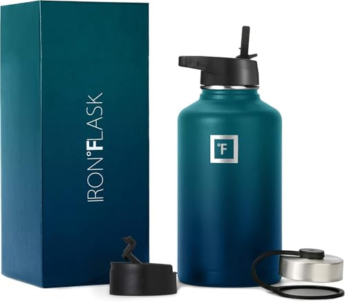 Edelstahl Trinkflasche mit Strohhalm - 650/950/1200/1800 ml - Kohlensäure Geeignet Auslaufsicher Doppelwandig Isoliert Thermosflasche BPA-Freie - Wasserflasche Sport Gym Fitness Reisen Kinder