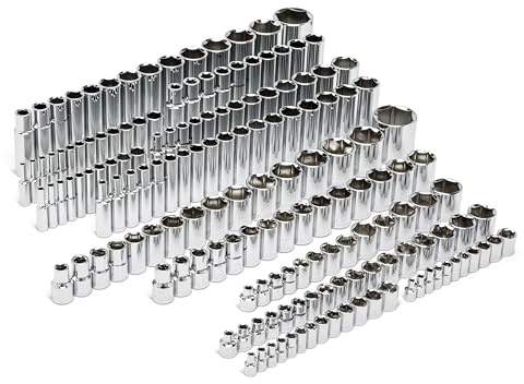GEARWRENCH 163 Piece ¼, 3/8, & ½ Drive 6 Point Standard and Deep SAE/Metric Master Socket Set - 89073