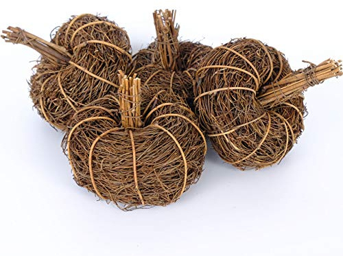 CIR OASES 4pcs Artificial Mini Pumpkins Decorative Grapevine Pumpkins for Bowl or Vase Display Festival Home Kitchen Halloween Thanksgiving Fall Harvest Home Decoration