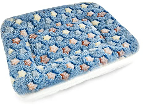 catadog Small Animal Bed Mat, Soft & Warm, Suitable for Guinea Pig, Hamster, Rabbit, Rat and Bearded Dragon (X-Large(13.3''x9.4''), Star Blue)