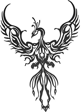 perfk Decorazione da Parete in Metallo Rustico con Fenice, Ornamento Fenice, Statua Animale, Scultura da Parete per Giardino, Ufficio, Camera da Letto, 45 cm
