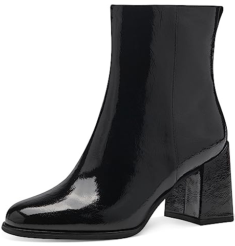 MARCO TOZZI Stivaletti Donna con Tacco Eleganti, Black Patent, 37 EU