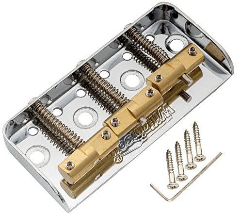 Wilkinson WTBS Court Chevalet Telecaster 3 Pontets Laiton pour Vintage Humbucker Tele Style Guitare électrique, Chrome