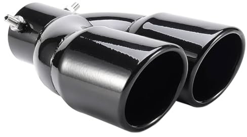 MOCNT Addensato Tubo di Scarico per Auto Acciaio Inossidabile Terminale di Scarico Silenziatore Punta di Scarico Coda Tubo di Scappamento Modificato Uscita Doppio Dritto Nero