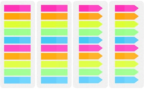Pack of 800 Sticky Notes - 4 Styles Sticky Markers Sticky Notes Index Tabs Post its Small Staple Strips Pastel Tabs Adhesive Marking Poster Strips - White