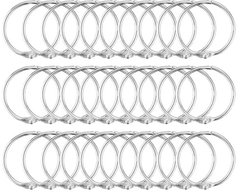 Anillos de Cortina de Ducha Acero Inoxidable, 30 Piezas Ganchos para Cortina de Ducha, Anillas Colgantes de Cortina de Ducha de Metal Inoxidable, para Barra de Ducha, Baños, Ventanas, plata