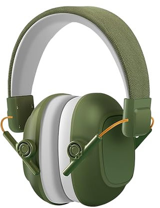 FATASH Kids Noise Cancelling Ear Muffs | Adjustable Ear Defender Hearing Protection Headband | Noise Reduction up to 26dB Soundproof Headphones Autism | Safety Earmuffs For Events (Ages 1 to 8) Green