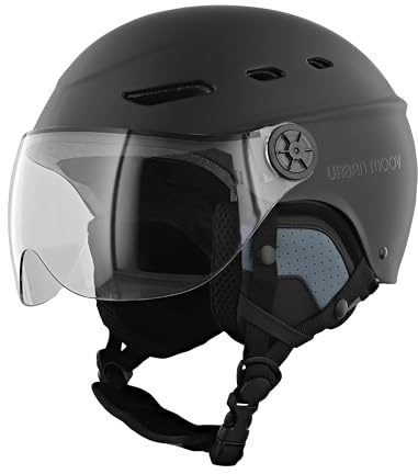 T'nB - Visor, Casque de Protection Vélo et Trottinette Electrique pour Homme et Femme, Visière Transparente, Réglage Molette, Caches-Oreilles Détachables, Taille M (Tour de tête 54-58 cm) - Noir