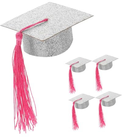 Holibanna 5pièces Décoration Coupe à Vin Couvre-gobelet Graduation Chapeaux Festif Casquettes Remise Diplôme