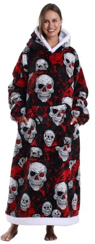 Gegeryozer Batamanta Mujer con Capucha, Mangas y Bolsillo - Sudadera Ponible de Invierno, Manta Polar Cálida para Sofá y Hogar | Talla Única