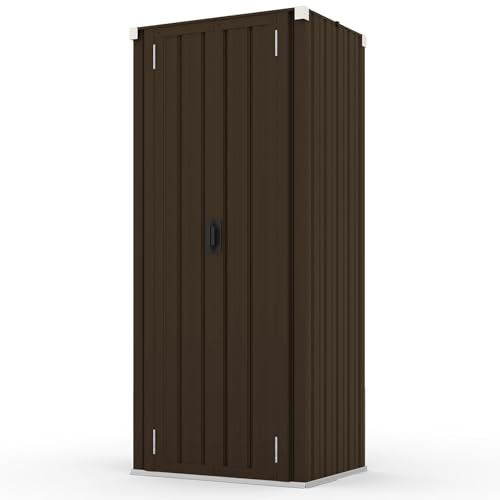 U-MAX Tall Outdoor Garden Storage Cabinet with 3 Adjustable Shelves
