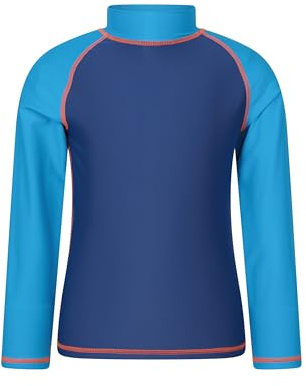 Mountain Warehouse Neoprenanzug Kinder - Langarm-Neoprenanzug mit UV-Schutz Rash Guard, Schwimmanzug für Jungen und Mädchen - Frühling, Sommer Leuchtend Blau Kinder 116 EU (5-6 Jahre)