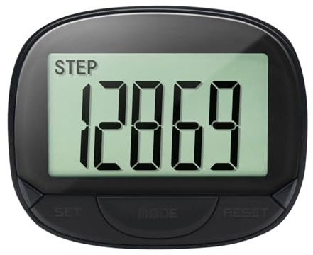 Quorvex Contador de Pasos podómetro Digital | Podómetro Digital para Caminar | Rastreador de Actividad física preciso para calorías y Distancia, rastreador de Pasos con Pantalla de 55 mm y Reloj