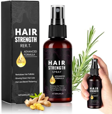 ALIIP Huile de Romarin et Gingembre Croissance Cheveux, Spray Léger Sans Rinçage, Stimule la Pousse, Renforce les Racines, Anti Chute, Nourrit le Cuir Chevelu, 60ml-A