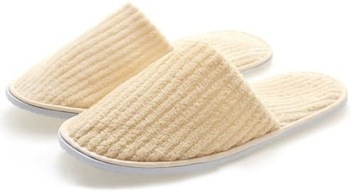 20 par Hotel Spa Closed Toe Tofflor Disponibel Coral Velvet Gästtofflor, halkfria tofflor med 6 mm tjock sula(Yellow)