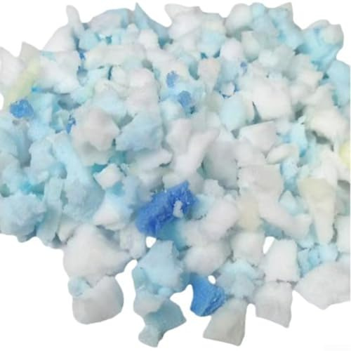 Imbottitura in memory foam triturata da 2,3 kg per poltrone a sacco, cuscini, cucce per animali domestici e lavori fai da te, imbottitura morbida ad alta densità senza particelle di gel, 0,5 metri