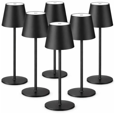 081 Store - 6 PEZZI LAMPADA DA TAVOLO SENZA FILI RICARICABILE, LAMPADA DA TAVOLO LED DIMMERABILE E CON 3 TONALITà DI LUCE, DIMMERABILE 3000-65000K ED IMPERMEABILE IP54 (6)