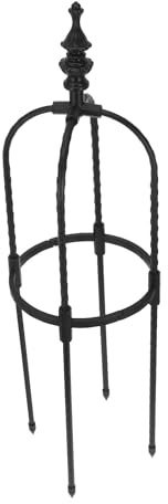 iplusmile Treillis D'obélisque en Acier Inoxydable Noir pour Plantes Grimpantes, Support Robuste Base Sécurisée, Montage Facile pour Jardin et Terrasse