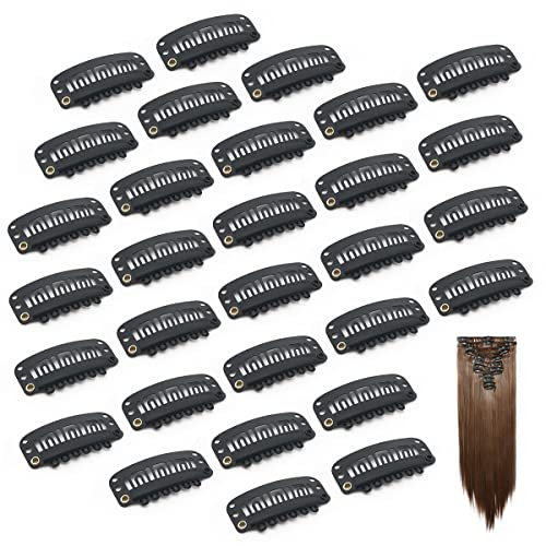 Dreamlover Clips für Extensions Schwarz, Perücken Clips Klein, 30 Stücke