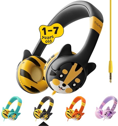 Kidrox® Toddler Baby Headphones (1-7 years old) for Kids, Durable & Flexible Headphones for Kids, Girls & Boys, 85dB Limiting Wired Children HeadPhones for School, Airplane, Travel, iPad, Tablet