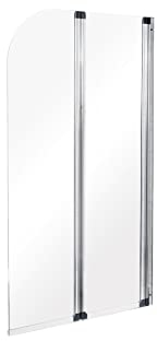 ECOLAM® Badewannenabtrennung für Badewanne Duschabtrennung Ambition Glaswand Glasabtrennung 2-teilig 139 cm Klarglas Glas