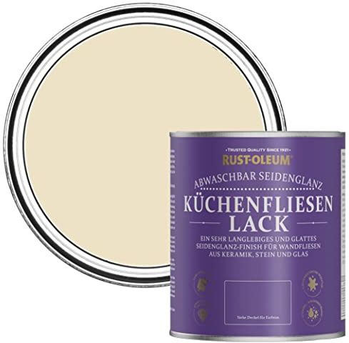 Rust-Oleum Cream water resistant Kitchen Tile Paint in Satin Finish - Featherstone 750ml