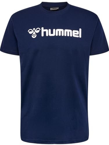 hummel Unisex Kinder Hmlmover Cotton S/S Kids T-Shirt, Marine, 128 EU