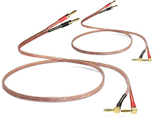 WOWLED 2 x 3m 13AWG HiFi Lautsprecherkabel mit Bananensteckern, Audiophiles Lautsprecherkabel mit 4mm rechtwinkligen vergoldeten Steckern für Lautsprecher, Heimkino, Audio System
