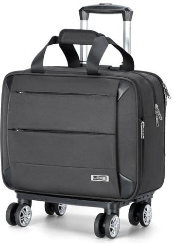 Lekespring Laptop Trolley Business - Rolling Laptop Case mit Rädern, wasserdichte Laptoptasche Rollkoffer für Reisen/Business/Herren Damen, Grau