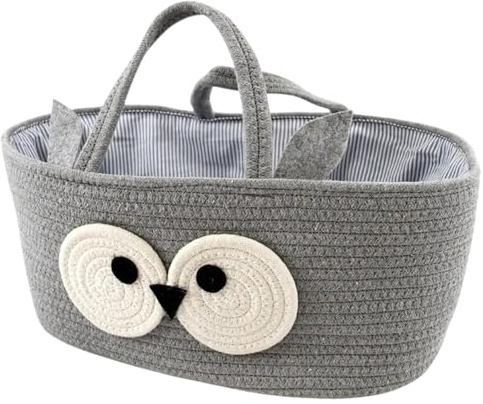 DiverJoy- Organizador de pañales para bebé, cesta de regalo bebé, canastilla, cestas bebé, canastilla bebé recién nacido, regalo bebé, pañales bebé recién nacido, cesta regalo búho